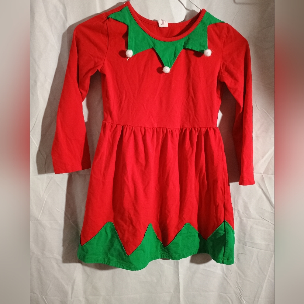 Charming Red and Green Holiday Dress for Kids